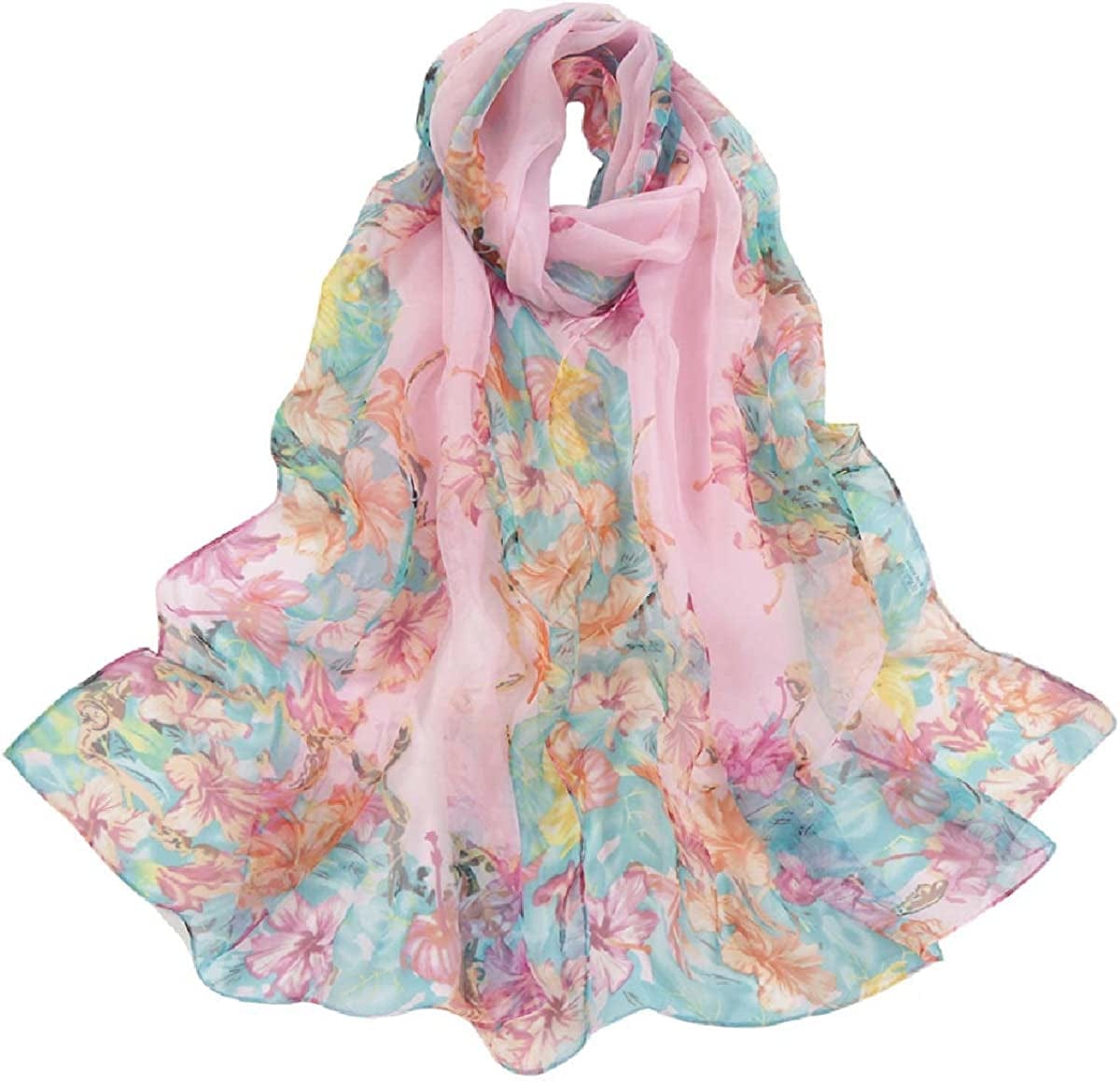 Acotavie Scarfs for Women Lightweight Print Floral Pattern Scarf Shawl Fashion Scarves Sunscreen Shawls Apparel & Accessories > Clothing Accessories > Scarves & Shawls AliceLife Daisy&pink  