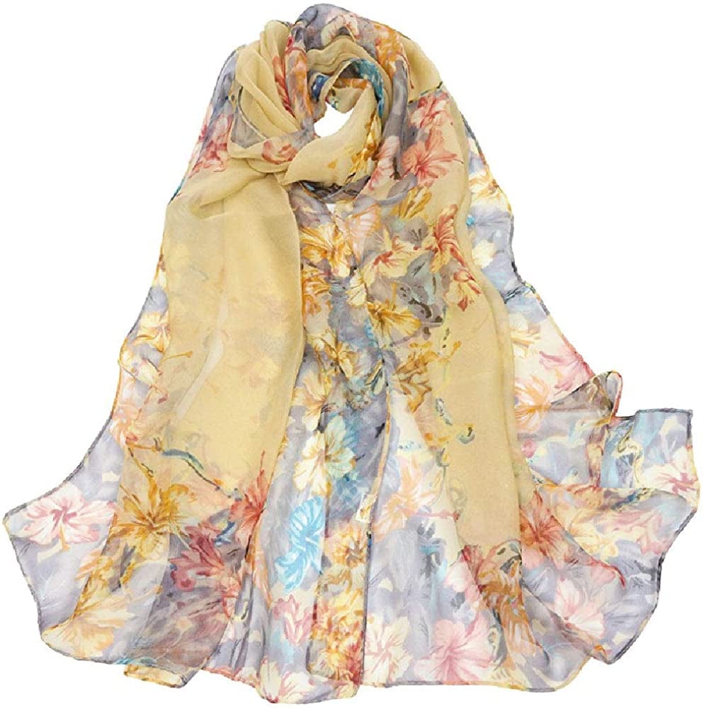 Acotavie Scarfs for Women Lightweight Print Floral Pattern Scarf Shawl Fashion Scarves Sunscreen Shawls Apparel & Accessories > Clothing Accessories > Scarves & Shawls AliceLife Daisy&kq  