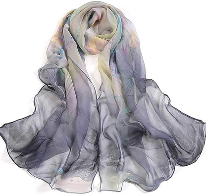 Acotavie Scarfs for Women Lightweight Print Floral Pattern Scarf Shawl Fashion Scarves Sunscreen Shawls Apparel & Accessories > Clothing Accessories > Scarves & Shawls AliceLife Gray  