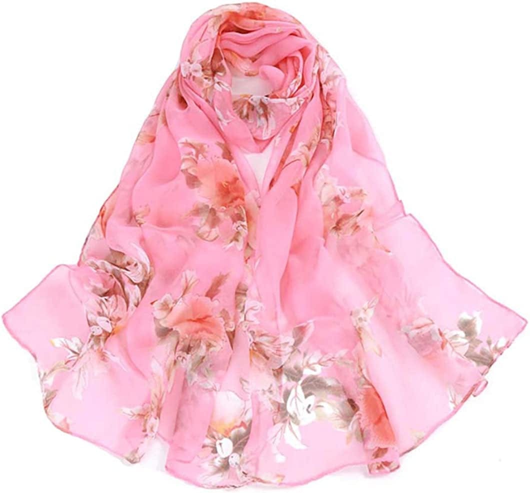 Acotavie Scarfs for Women Lightweight Print Floral Pattern Scarf Shawl Fashion Scarves Sunscreen Shawls Apparel & Accessories > Clothing Accessories > Scarves & Shawls AliceLife Peach Blossom&pink  