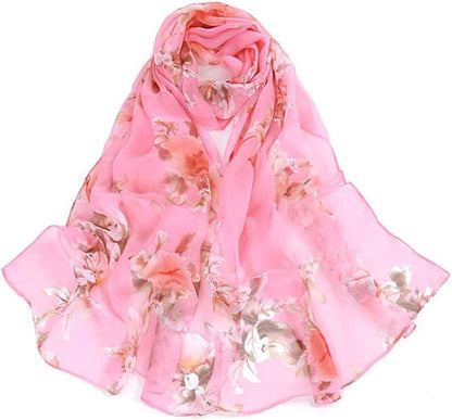 Acotavie Scarfs for Women Lightweight Print Floral Pattern Scarf Shawl Fashion Scarves Sunscreen Shawls Apparel & Accessories > Clothing Accessories > Scarves & Shawls AliceLife Peach Blossom&pink  