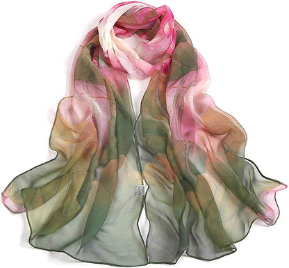 Acotavie Scarfs for Women Lightweight Print Floral Pattern Scarf Shawl Fashion Scarves Sunscreen Shawls Apparel & Accessories > Clothing Accessories > Scarves & Shawls AliceLife Green  