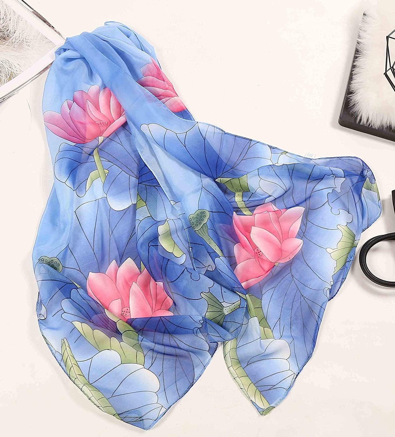 Acotavie Women'S Chiffon Scarf Lightweight Fashion Sheer Scarfs Shawl Wrap Scarves Apparel & Accessories > Clothing Accessories > Scarves & Shawls AliceLife   