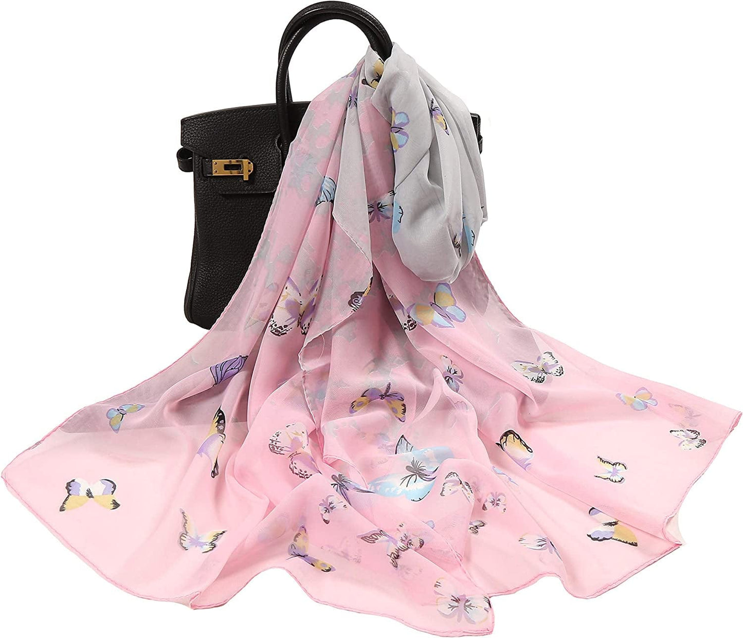 Acotavie Women'S Chiffon Scarf Lightweight Fashion Sheer Scarfs Shawl Wrap Scarves Apparel & Accessories > Clothing Accessories > Scarves & Shawls AliceLife 8&light Pink  
