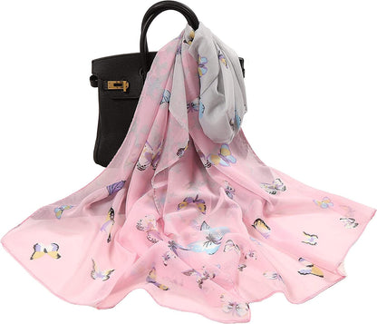 Acotavie Women'S Chiffon Scarf Lightweight Fashion Sheer Scarfs Shawl Wrap Scarves Apparel & Accessories > Clothing Accessories > Scarves & Shawls AliceLife 8&light Pink  