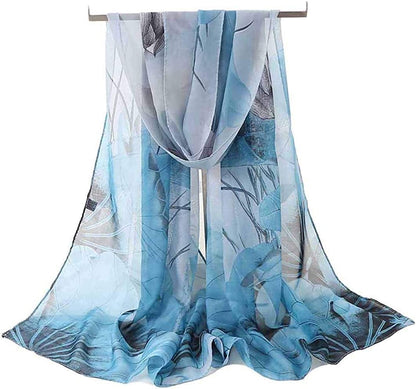 Acotavie Women'S Chiffon Scarf Lightweight Fashion Sheer Scarfs Shawl Wrap Scarves Apparel & Accessories > Clothing Accessories > Scarves & Shawls AliceLife Light Blue  