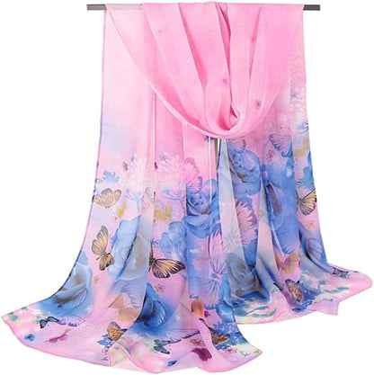 Acotavie Women'S Chiffon Scarf Lightweight Fashion Sheer Scarfs Shawl Wrap Scarves Apparel & Accessories > Clothing Accessories > Scarves & Shawls AliceLife Rose 1#  