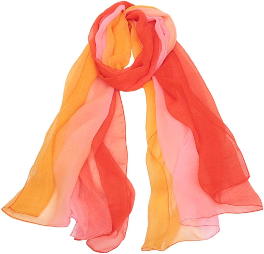 Acotavie Women'S Scarf Fashion Pattern Long Lightweight Sunscreen Shawls Scarves Apparel & Accessories > Clothing Accessories > Scarves & Shawls AliceLife Orange Yellow  