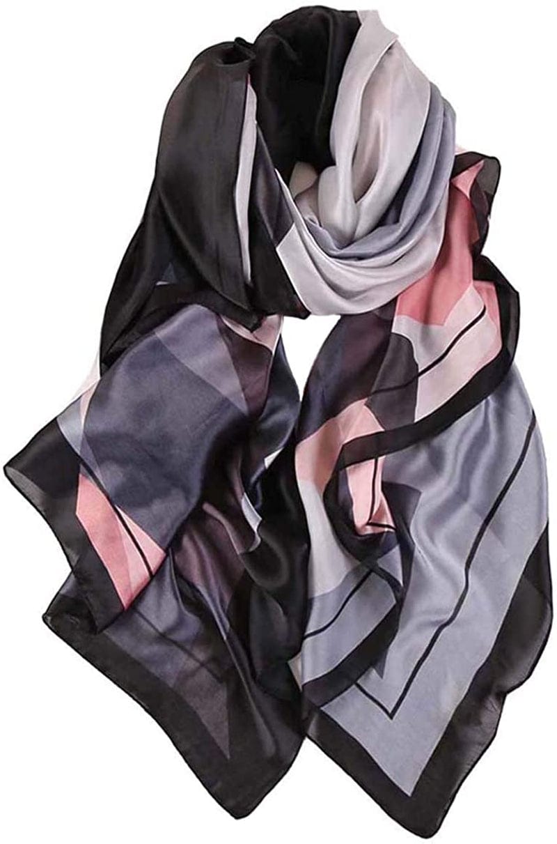 Acotavie Women'S Scarf Fashion Pattern Long Lightweight Sunscreen Shawls Scarves Apparel & Accessories > Clothing Accessories > Scarves & Shawls AliceLife Black White  