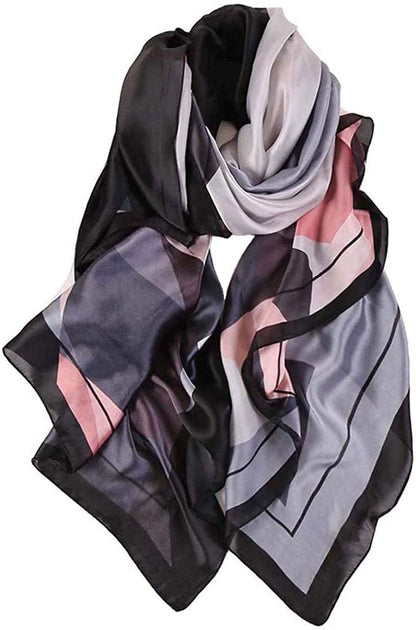 Acotavie Women'S Scarf Fashion Pattern Long Lightweight Sunscreen Shawls Scarves Apparel & Accessories > Clothing Accessories > Scarves & Shawls AliceLife Black White  