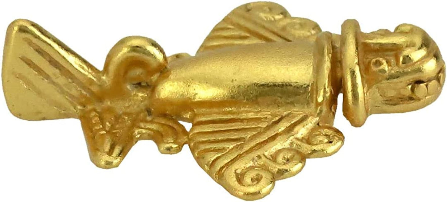 Across the Puddle, Ancient Golden Jet-9 Lapel Pin | 24K GP Golden Flyer | Pre-Columbian Quimbaya Pin Airplane Jet | Ancient Aircraft | Ancient Astronauts | Original Golden Jets Collection