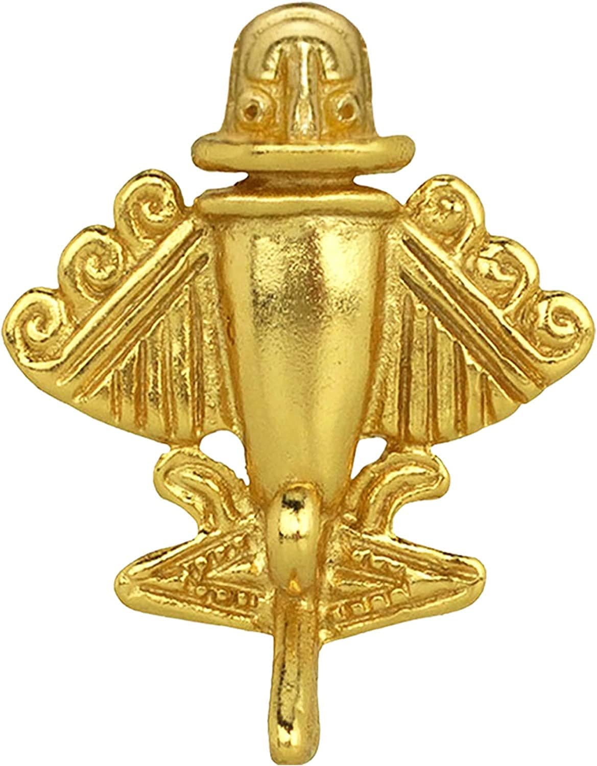 Across the Puddle, Ancient Golden Jet-9 Lapel Pin | 24K GP Golden Flyer | Pre-Columbian Quimbaya Pin Airplane Jet | Ancient Aircraft | Ancient Astronauts | Original Golden Jets Collection