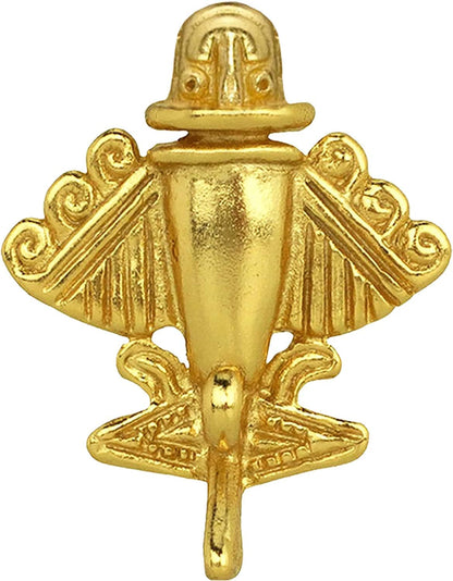 Across the Puddle, Ancient Golden Jet-9 Lapel Pin | 24K GP Golden Flyer | Pre-Columbian Quimbaya Pin Airplane Jet | Ancient Aircraft | Ancient Astronauts | Original Golden Jets Collection