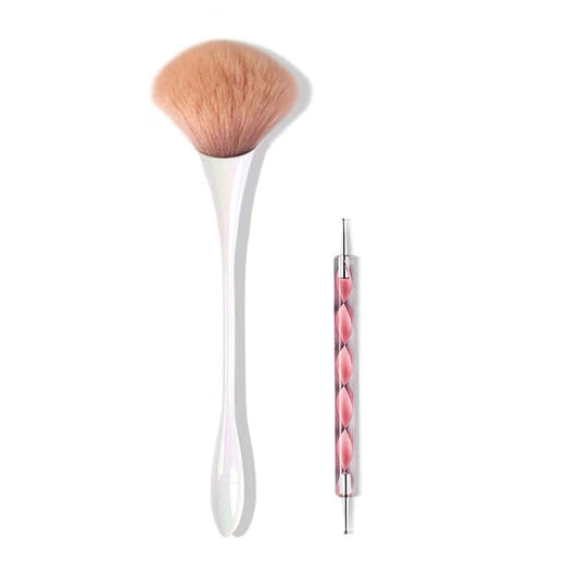Acrylic Nail Brush Set, Practical Kit for Nail Art, Long Handle Nail Dust Brush + a Ball Styluses Dotting Tool, Fritillary White Health & Beauty > Personal Care > Cosmetics > Cosmetic Tools > Nail Tools ANDUS   