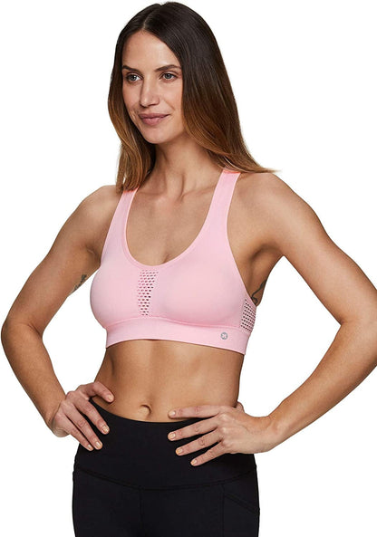 Active Women'S Fashion Strappy Seamless Low Impact Workout Sports Bra S21 Light Pink / Large
