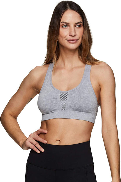 Active Women'S Fashion Strappy Seamless Low Impact Workout Sports Bra S21 Grey / Small