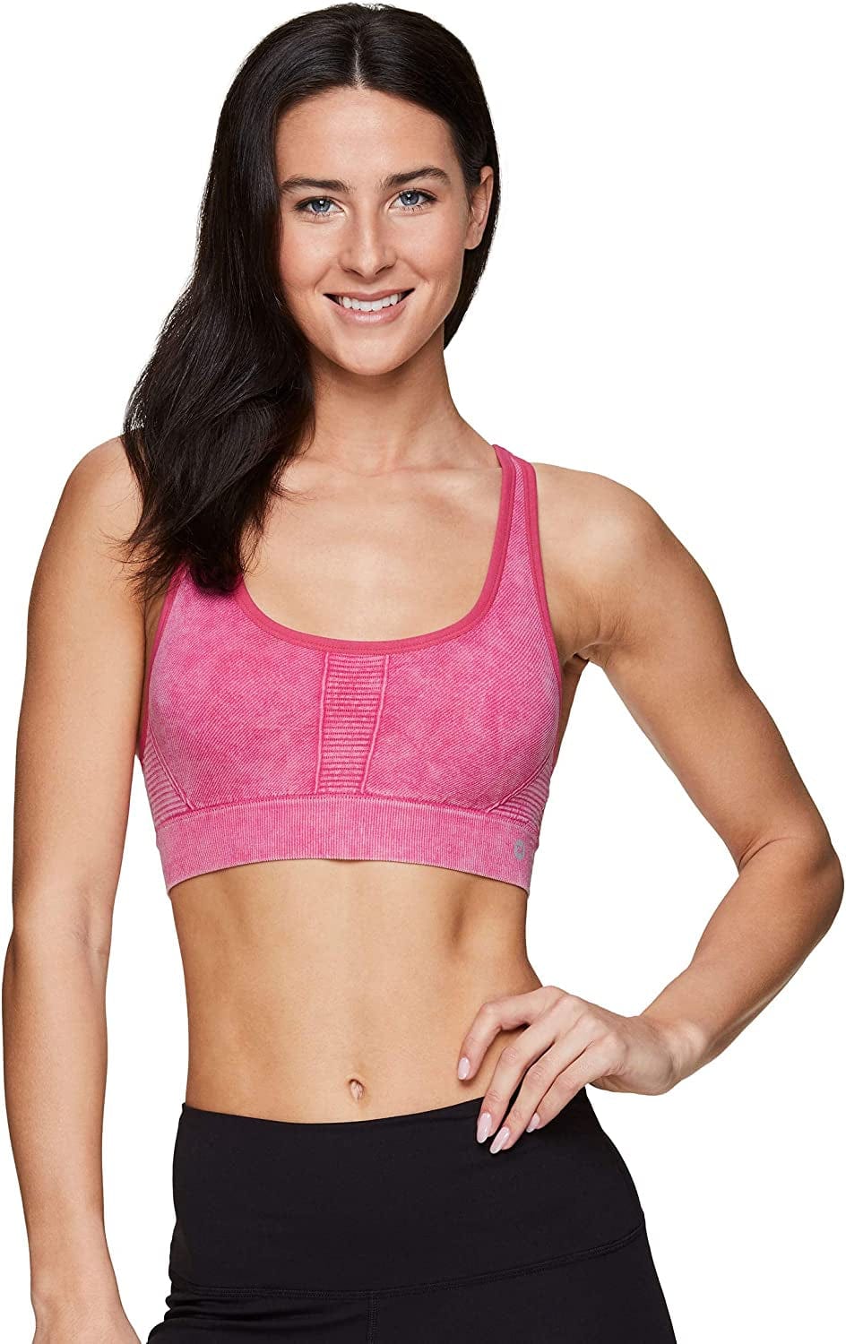 Active Women'S Fashion Strappy Seamless Low Impact Workout Sports Bra Stonewash Pink / Large