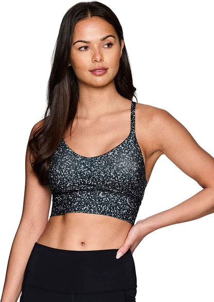 Active Women'S Fashion Strappy Seamless Low Impact Workout Sports Bra Space Speckle / X-Large