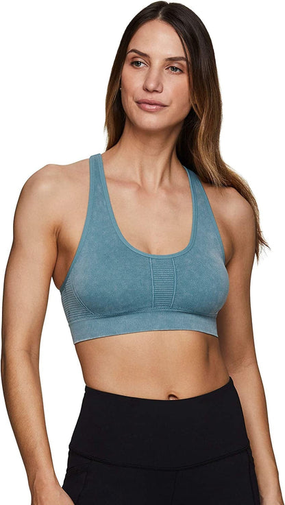 Active Women'S Fashion Strappy Seamless Low Impact Workout Sports Bra Stonewash Light Blue / Small
