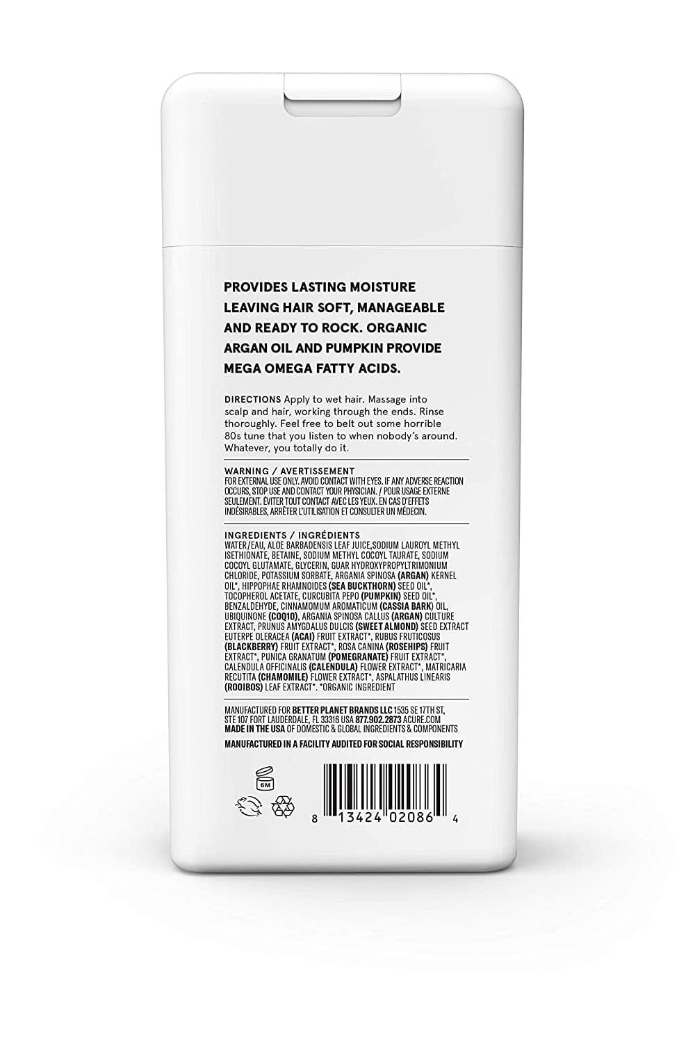 ACURE Ultra Hydrating Shampoo | 100% Vegan | Performance Driven Hair Care | Argan & Pumpkin - Ultra Hydrating Moisture & Omega Fatty Acids | 12 Fl Oz Health & Beauty > Personal Care > Hair Care Acure   