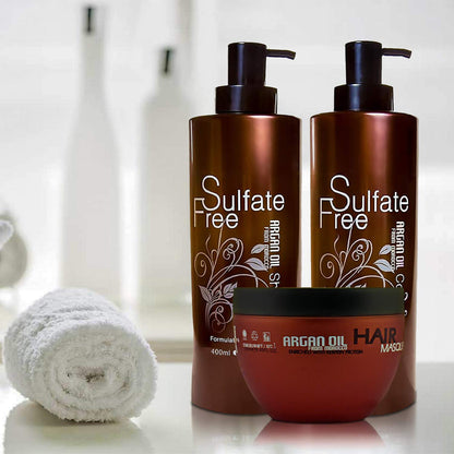 Moroccan Argan Oil Shampoo Conditioner and Hair Mask | Sulfate Free Set Best Gift for Damaged, Dry, Curly or Frizzy Hair - Thickening for Fine/Thin Hair Safe for Color and Keratin Treated Hair Health & Beauty > Personal Care > Hair Care BINGO HAIR CARE   