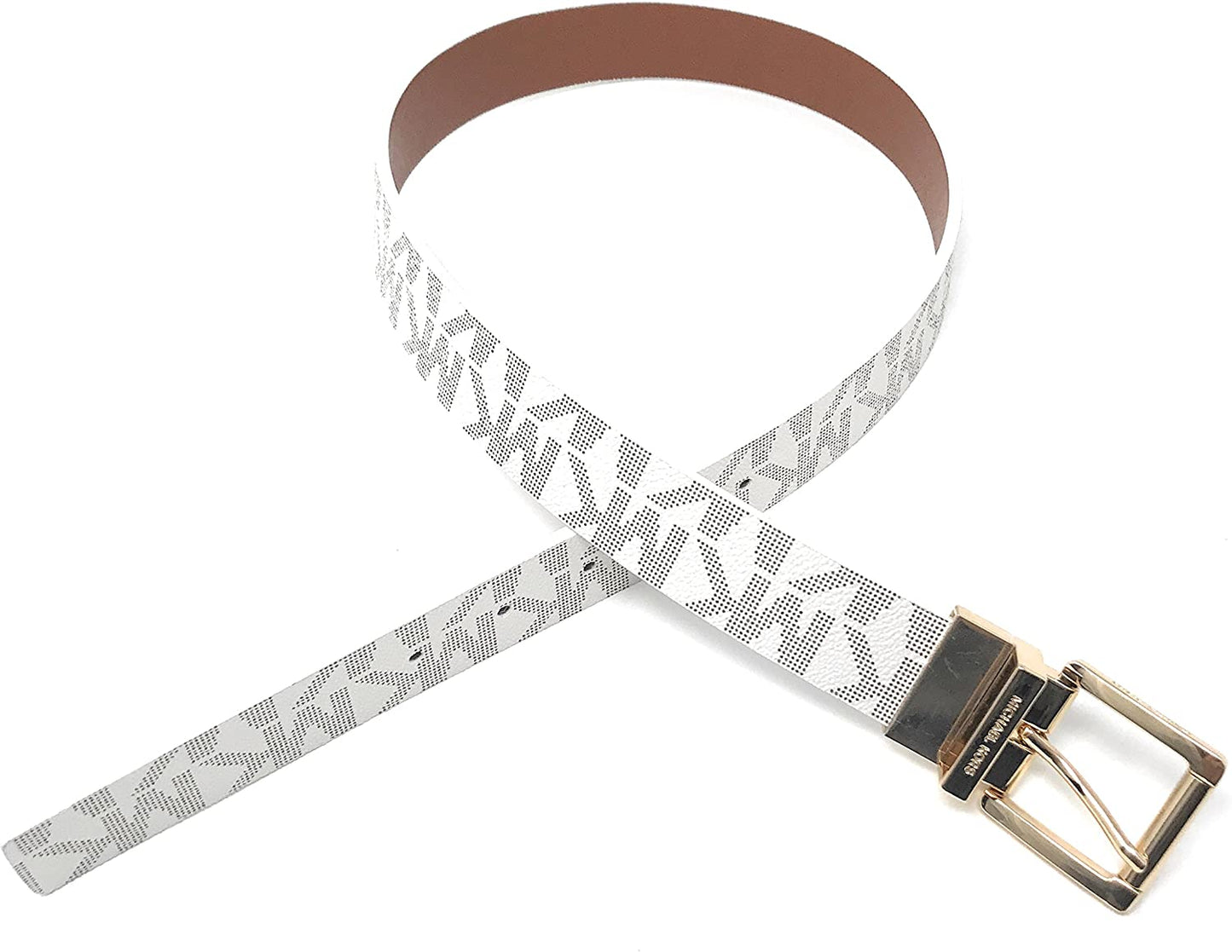 Michael Kors Women'S Mk Logo Monogramed Reversible Buckle Belt Apparel & Accessories > Clothing Accessories > Belts Michael Kors   