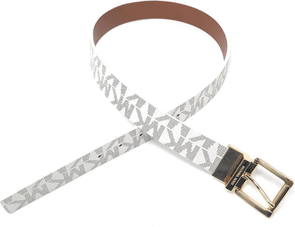 Michael Kors Women'S Mk Logo Monogramed Reversible Buckle Belt Apparel & Accessories > Clothing Accessories > Belts Michael Kors   