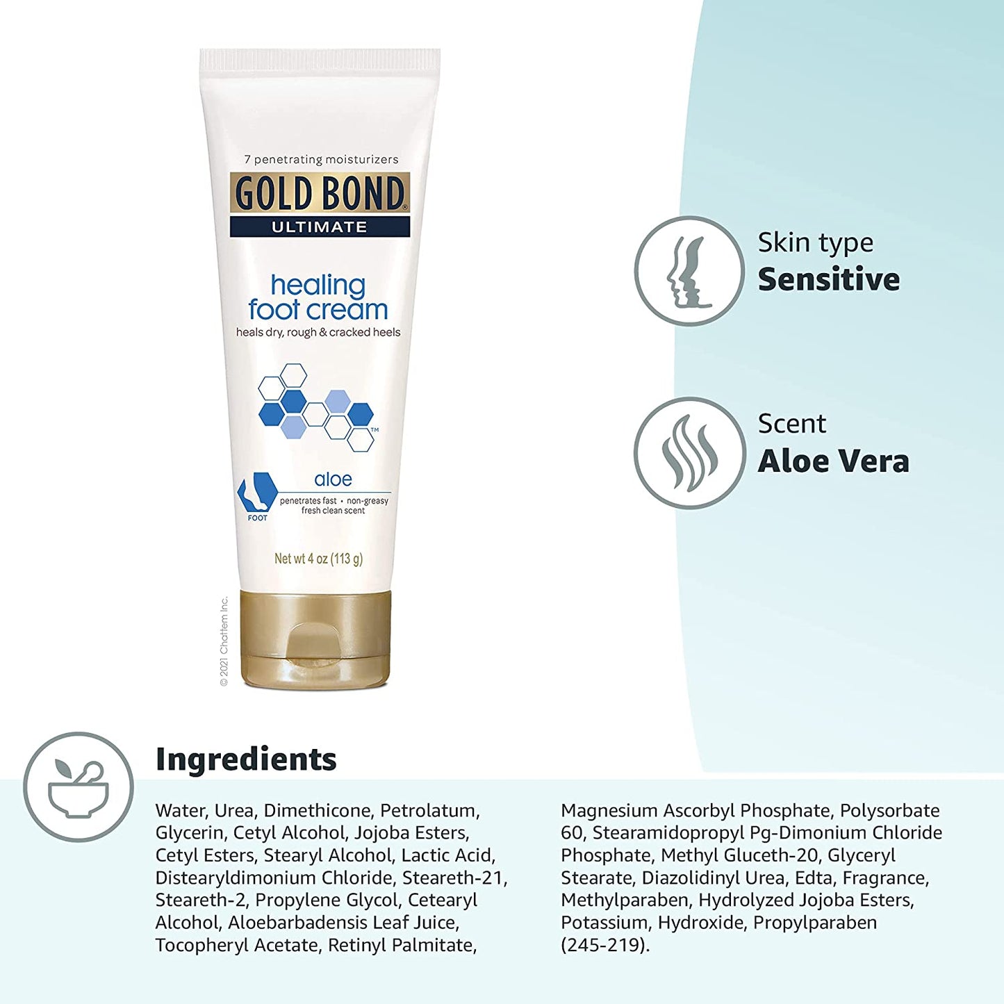 Gold Bond Ultimate Healing Foot Cream with Aloe, Heals Dry, Rough Heels, 4 Oz. (Pack of 4). Health & Beauty > Personal Care > Foot Care Gold Bond   