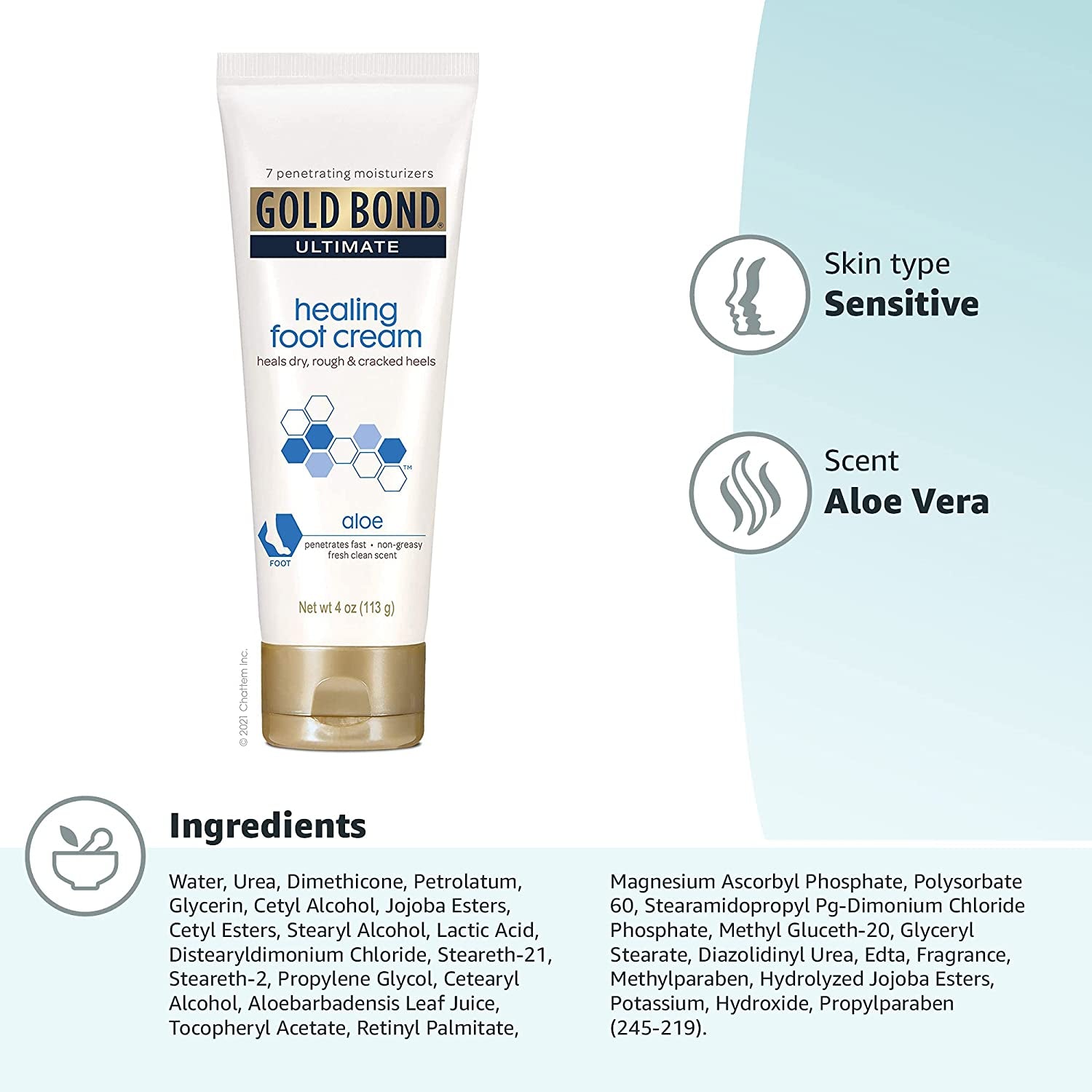 Gold Bond Ultimate Healing Foot Cream with Aloe, Heals Dry, Rough Heels, 4 Oz. (Pack of 4). Health & Beauty > Personal Care > Foot Care Gold Bond   