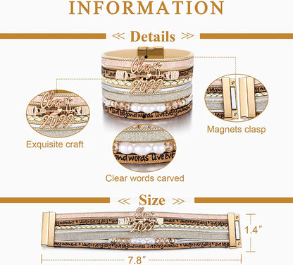 Inspirational Graduation Gifts for Her 2022 Bracelets College High School Graduate Present for Girls Boys Apparel & Accessories > Jewelry > Bracelets Desimtion   