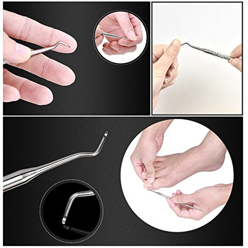 Ingrown Toenail Treatment Tool Ingrown Toenail File Cuticle Removal Pedicure Manicure Set Foot Care Kits Cuticle Fork Pusher Double Headed Toenail Groove Cleaner (Life017I) Health & Beauty > Personal Care > Foot Care Lifextol   