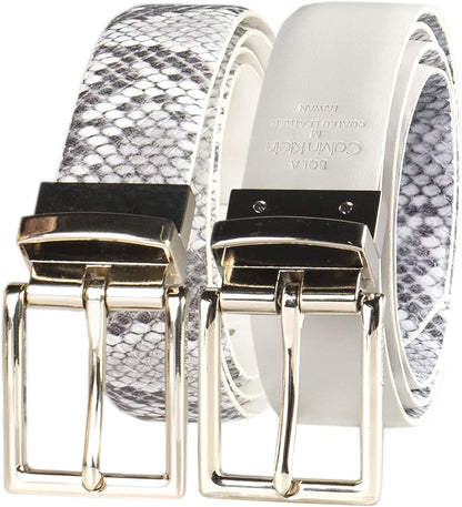 Calvin Klein Women'S Reversible Belt Apparel & Accessories > Clothing Accessories > Belts Calvin Klein Grey/White Dress X-Large 