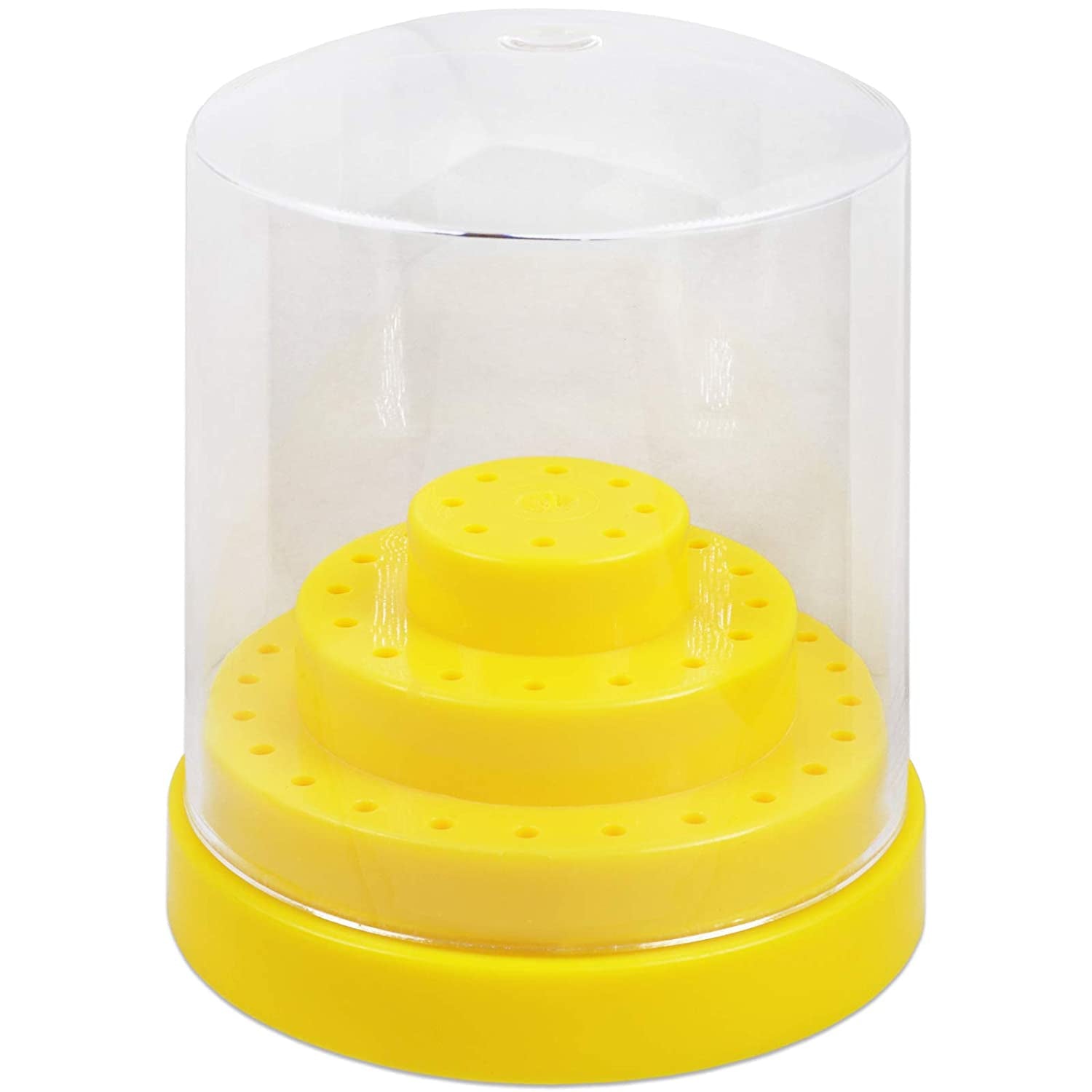PANA Nail Drill Bit Holder Stand Display Organizer- Dust Proof Storage Container Box Case Tools for Home Use or Nail Salon - (48 Holes, Silver) Health & Beauty > Personal Care > Cosmetics > Cosmetic Tools > Nail Tools PANA Yellow 48 Holes (Round) 