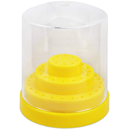 PANA Nail Drill Bit Holder Stand Display Organizer- Dust Proof Storage Container Box Case Tools for Home Use or Nail Salon - (48 Holes, Silver) Health & Beauty > Personal Care > Cosmetics > Cosmetic Tools > Nail Tools PANA Yellow 48 Holes (Round) 