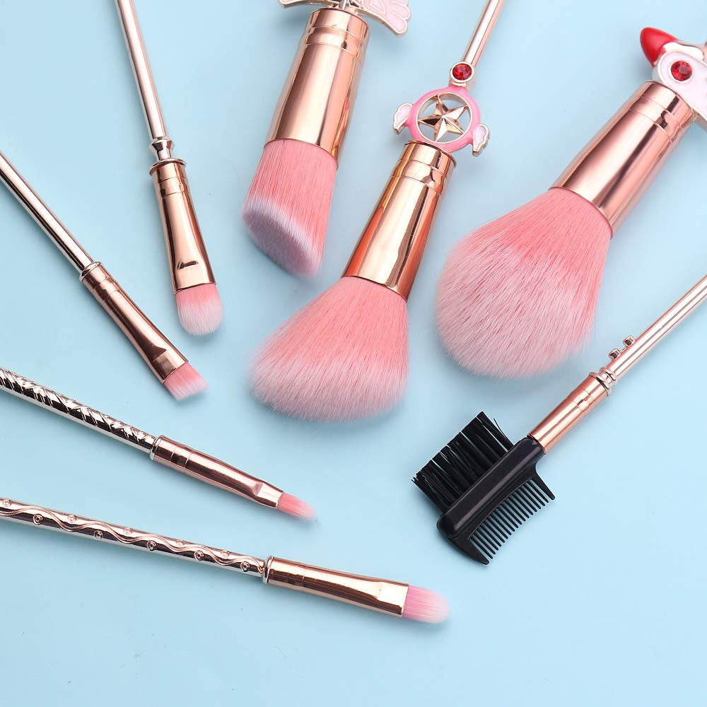 Makeup Brushes Set Magic Sailor Moon / Sakura Cosmetic Makeup Tool Kit Set of 8 Pink Drawstring Bag Included (Sakura) Health & Beauty > Personal Care > Cosmetics > Cosmetic Tools > Makeup Tools BestM   