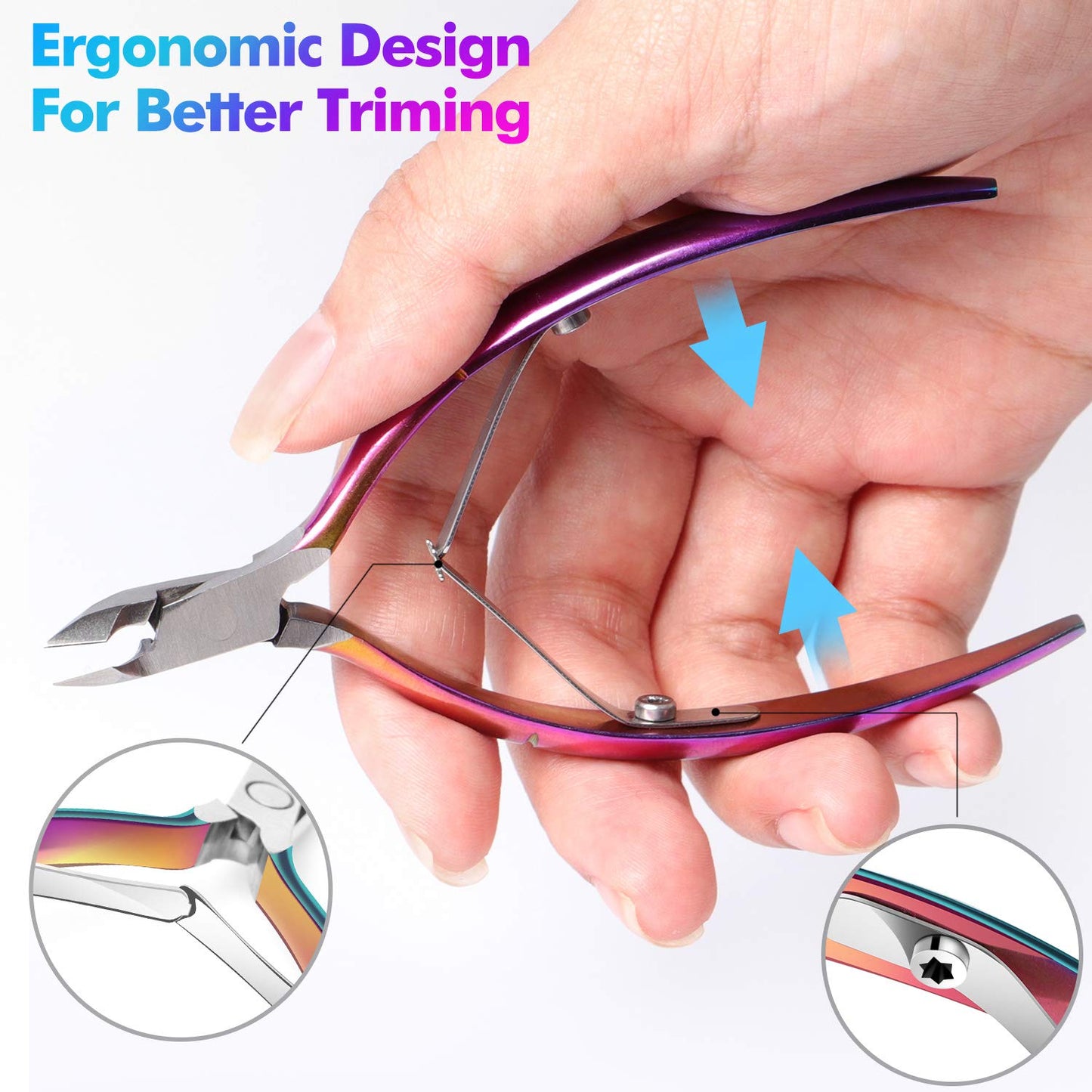 Cuticle Trimmer Cuticle Cutter Nippers Clippers - Ejiubas Cuticle Remover Tool Professional Stainless Steel Cuticle Scissors Manicure Pedicure Tool for Fingernails Not Include Cuticle Pusher Health & Beauty > Personal Care > Cosmetics > Cosmetic Tools > Nail Tools Ejiubas   