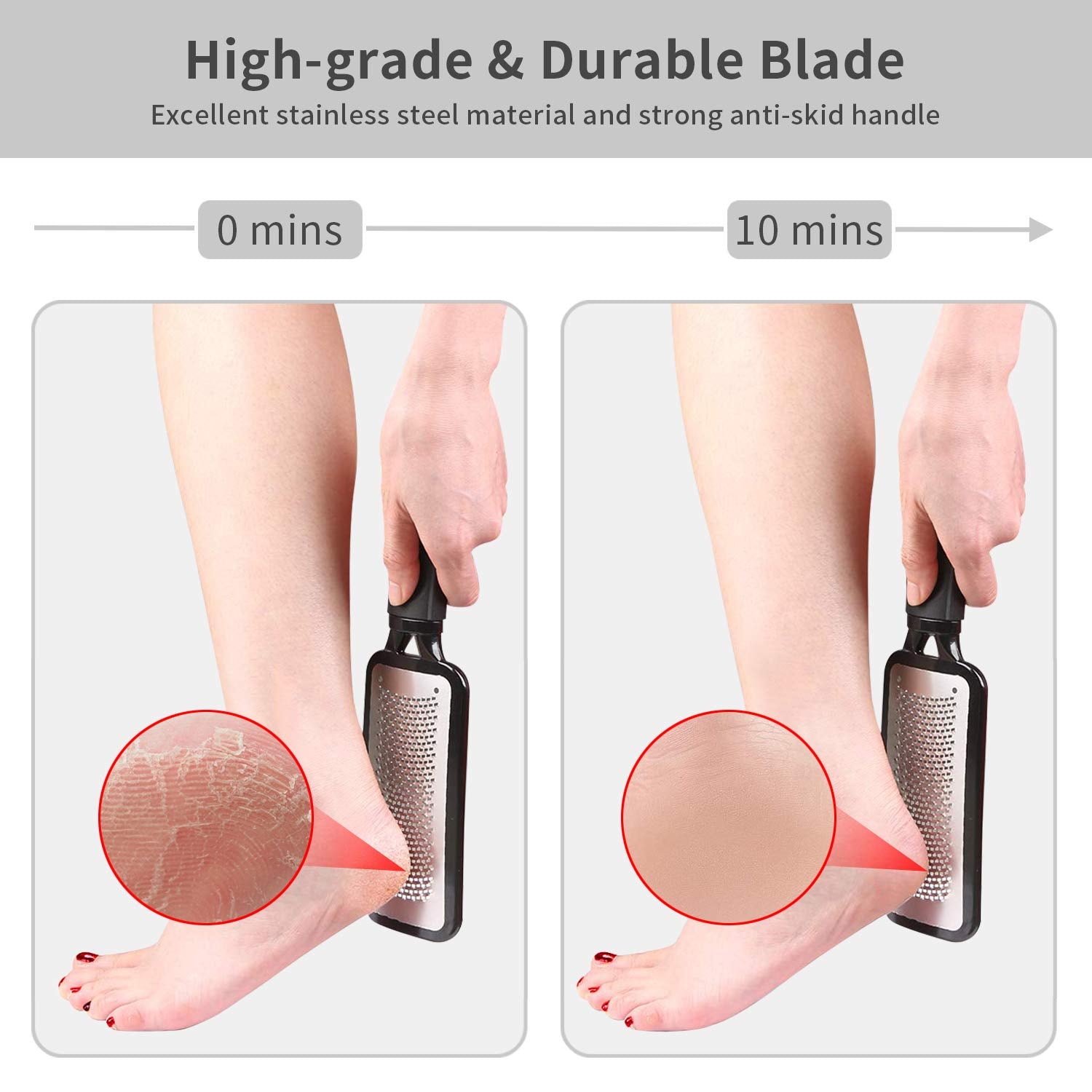 Pedicure Foot File Callus Remover - Large Stainless Steel Foot Scraper, Remove Hard Skin, Practical and Professional Foot Care File, Suitable for Dry and Wet Feet Health & Beauty > Personal Care > Foot Care JINGONGDA   