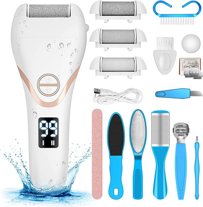 Adampark 23 in 1Pedicure Kit,Professional Pedicure Tools Set for Foot Clean Care,Nail Clippers Foot File Callus Remover Scraper Rasp Care Kits, Cuticle Care Kits for Women, Men, Salon,Home Health & Beauty > Personal Care > Foot Care AdamPark White Electric Callus Remover  