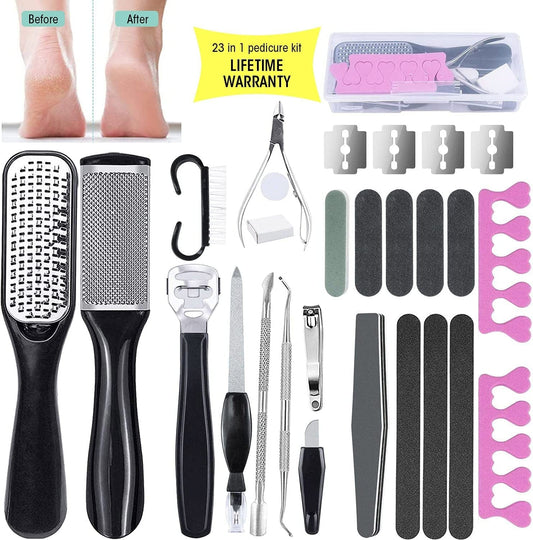 Adamstar 23 in 1 Professional Pedicure Kit for Men Women, Foot Care Pedicure Tools Set, Foot File Callus Remover, Toenail Clipper Foot Scrubber, Foot Rasp Dead Skin Foot Spa Kit at Home, Salon Health & Beauty > Personal Care > Foot Care AdamStar   
