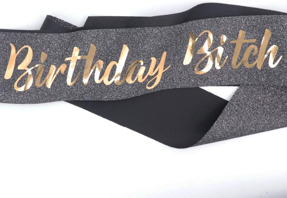 Adbetty Birthday Sash - Birthday Gifts for Women Birthday Girl Sash Fun Party Favors (Black/Gold) Apparel & Accessories > Clothing Accessories > Sashes ADBetty   