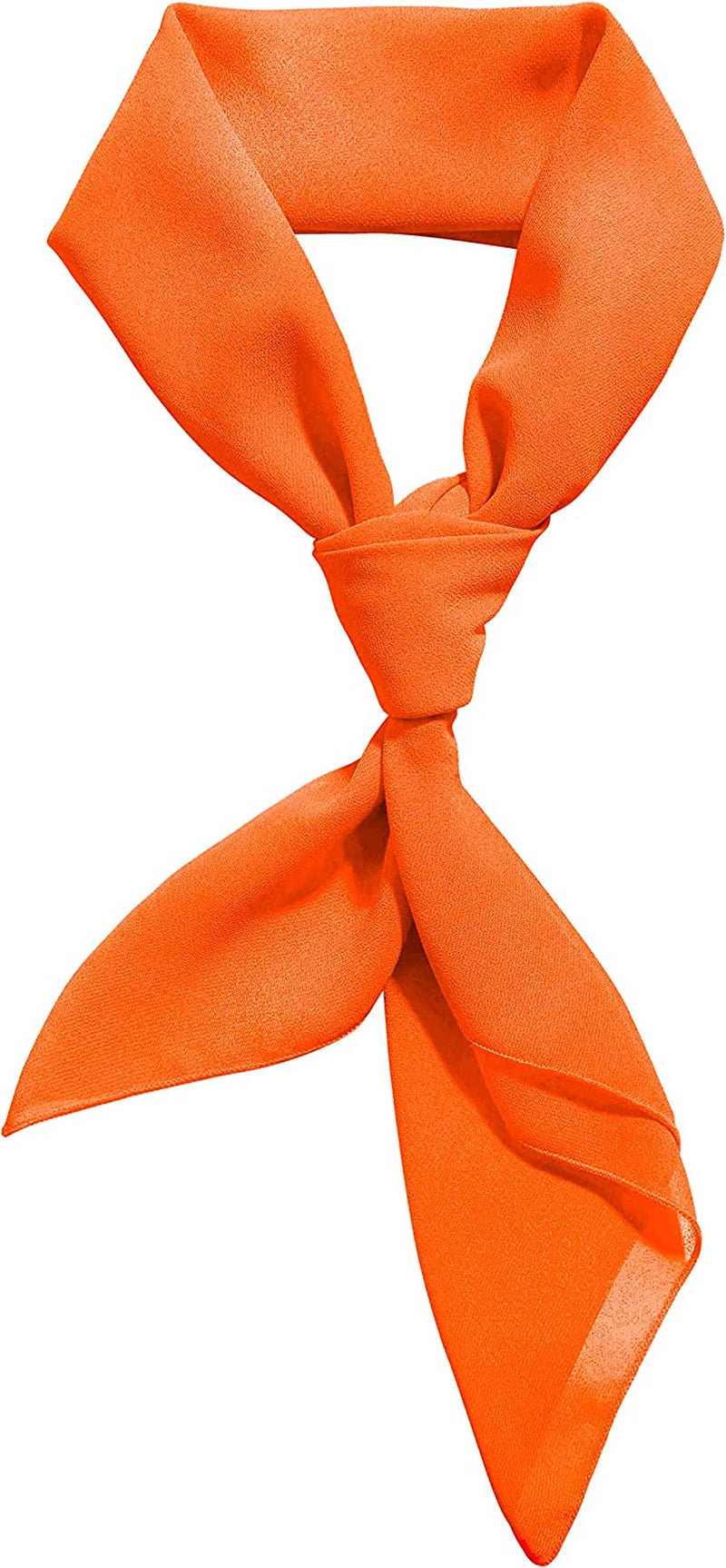 Chiffon Scarf Ribbon Neck Scarf Square Handkerchief 23"X23" 26"X26" 30"X30" Apparel & Accessories > Clothing Accessories > Bandanas & Headties Comsite Orange 23"x23" 