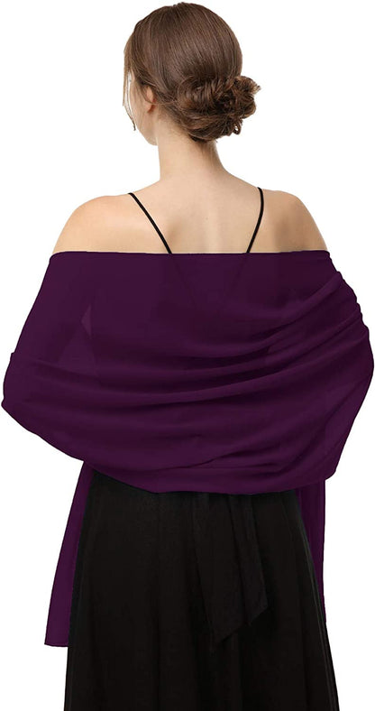 Chiffon Shawls Scarves Wraps for Bridal Wedding Party Evening Dress and Special Occasion Dresses Apparel & Accessories > Clothing Accessories > Scarves & Shawls Baoqiya Plum Length(79") * Width(19") 