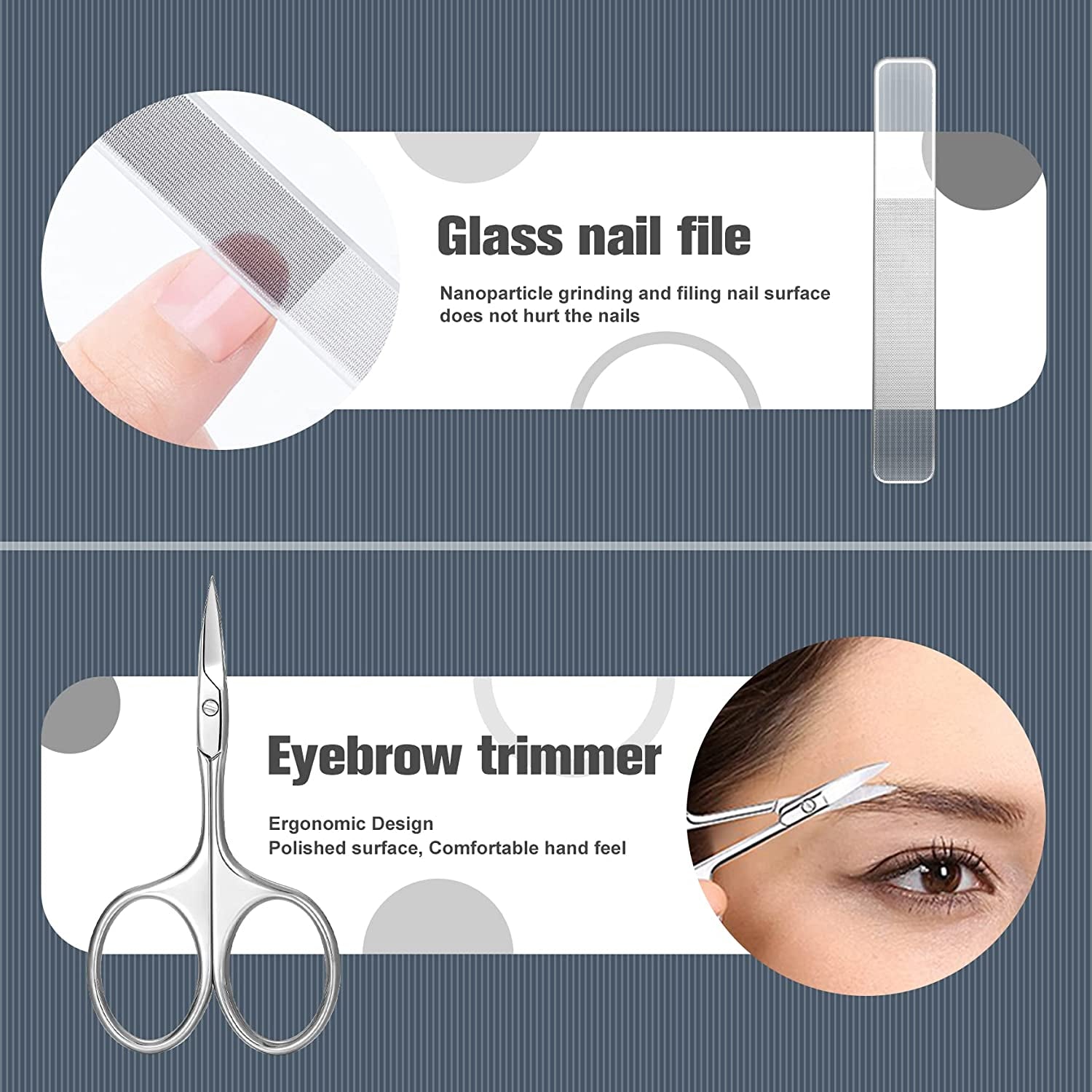 FERYES 6 PCS Manicure Nail Care Kit - Cuticle Removal Tools and Nail Clipper Set – Nail Cutter, Cuticle Nipper, Cuticle Pusher, Nail Scissors, Glass Nail File - Leather Case Packed Health & Beauty > Personal Care > Cosmetics > Cosmetic Tools > Nail Tools FERYES   