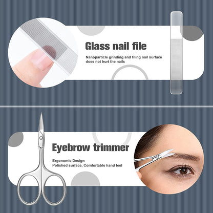 FERYES 6 PCS Manicure Nail Care Kit - Cuticle Removal Tools and Nail Clipper Set – Nail Cutter, Cuticle Nipper, Cuticle Pusher, Nail Scissors, Glass Nail File - Leather Case Packed Health & Beauty > Personal Care > Cosmetics > Cosmetic Tools > Nail Tools FERYES   