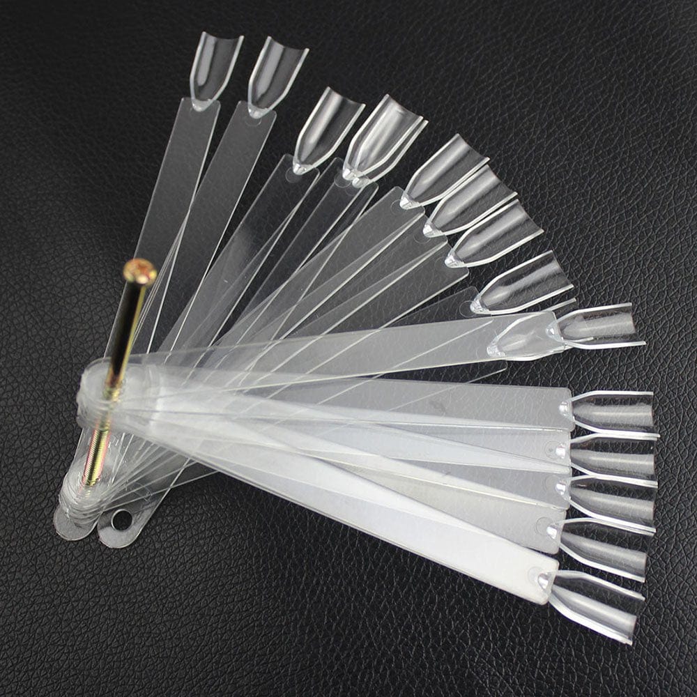 Adecco LLC Fan-Shaped False Fake Nail Art Tips Sticks Polish Gel Salon Display Chart Practice Tool (200 Pack) Health & Beauty > Personal Care > Cosmetics > Cosmetic Tools > Nail Tools Adecco LLC   