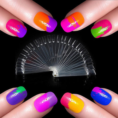 Adecco LLC Fan-Shaped False Fake Nail Art Tips Sticks Polish Gel Salon Display Chart Practice Tool (200 Pack) Health & Beauty > Personal Care > Cosmetics > Cosmetic Tools > Nail Tools Adecco LLC   