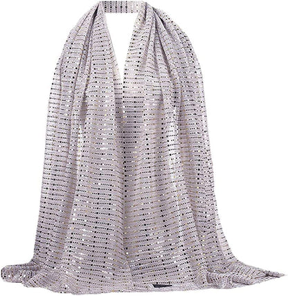 Adela Women Lightweight Scarf Muslim Turban Hijab Cap Long Scarf Wrap Shawl Apparel & Accessories > Clothing Accessories > Scarves & Shawls Adela Boutique Purple&sequins  