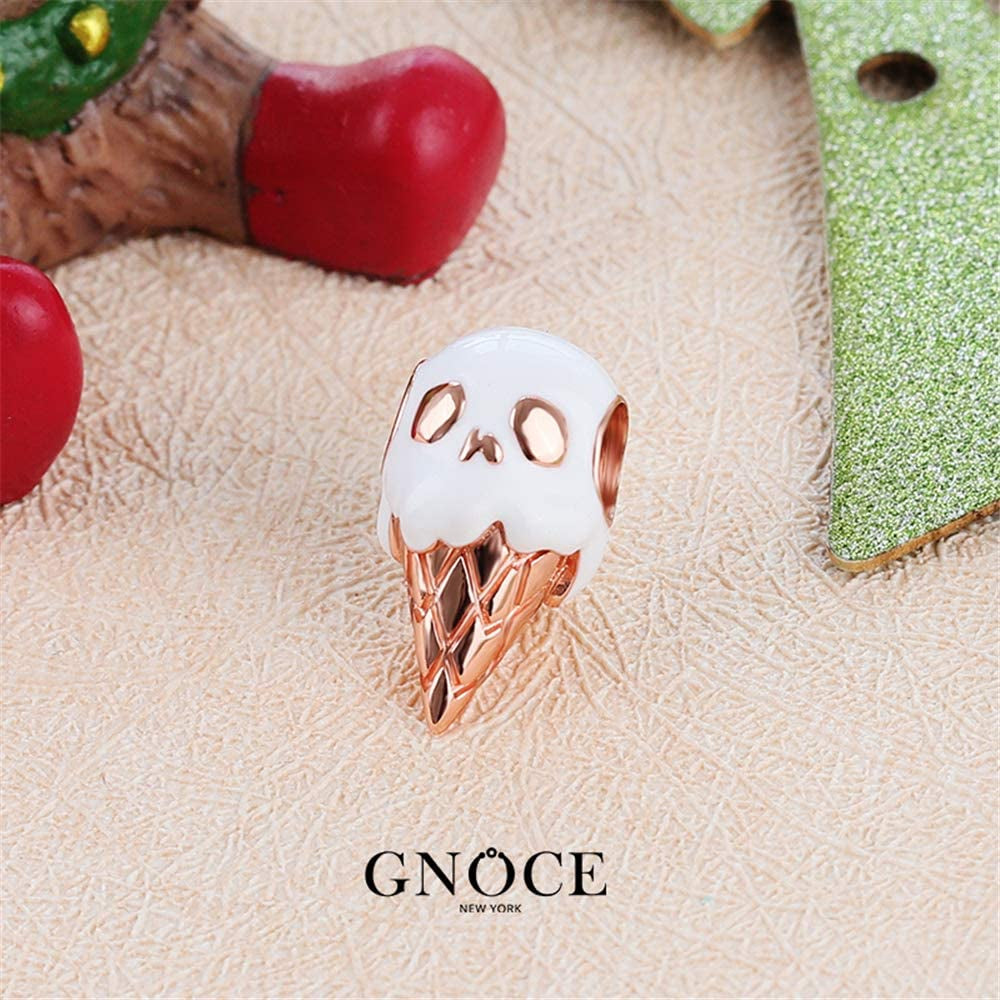 GNOCE Red Apple Charms 925 Sterling Silver Charm Christmas Skull Bead Charms Fit All Bracelets for Women Girls Apparel & Accessories > Jewelry > Bracelets GNOCE   