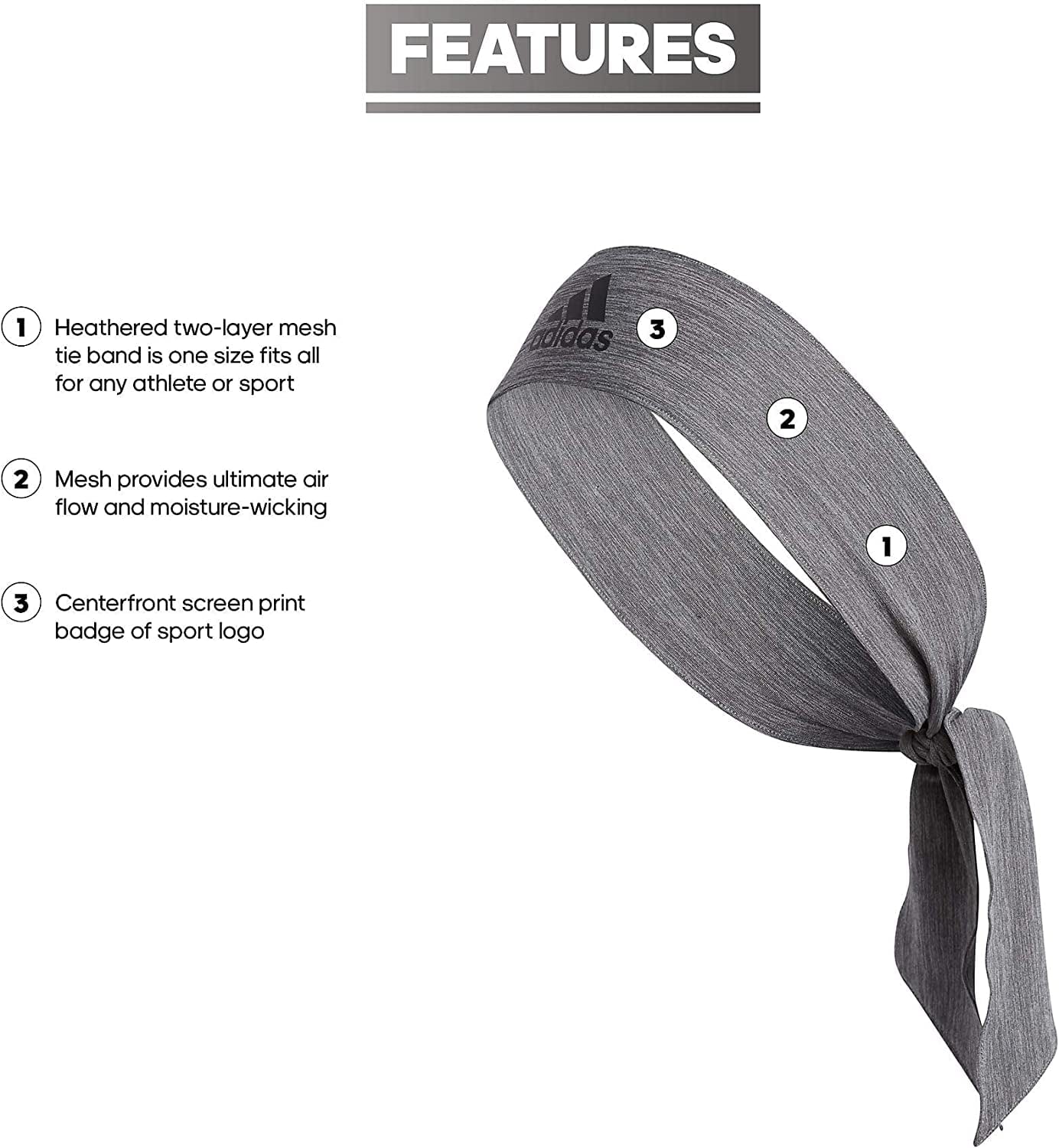 Adidas Alphaskin Tie Headband Apparel & Accessories > Clothing Accessories > Bandanas & Headties adidas   