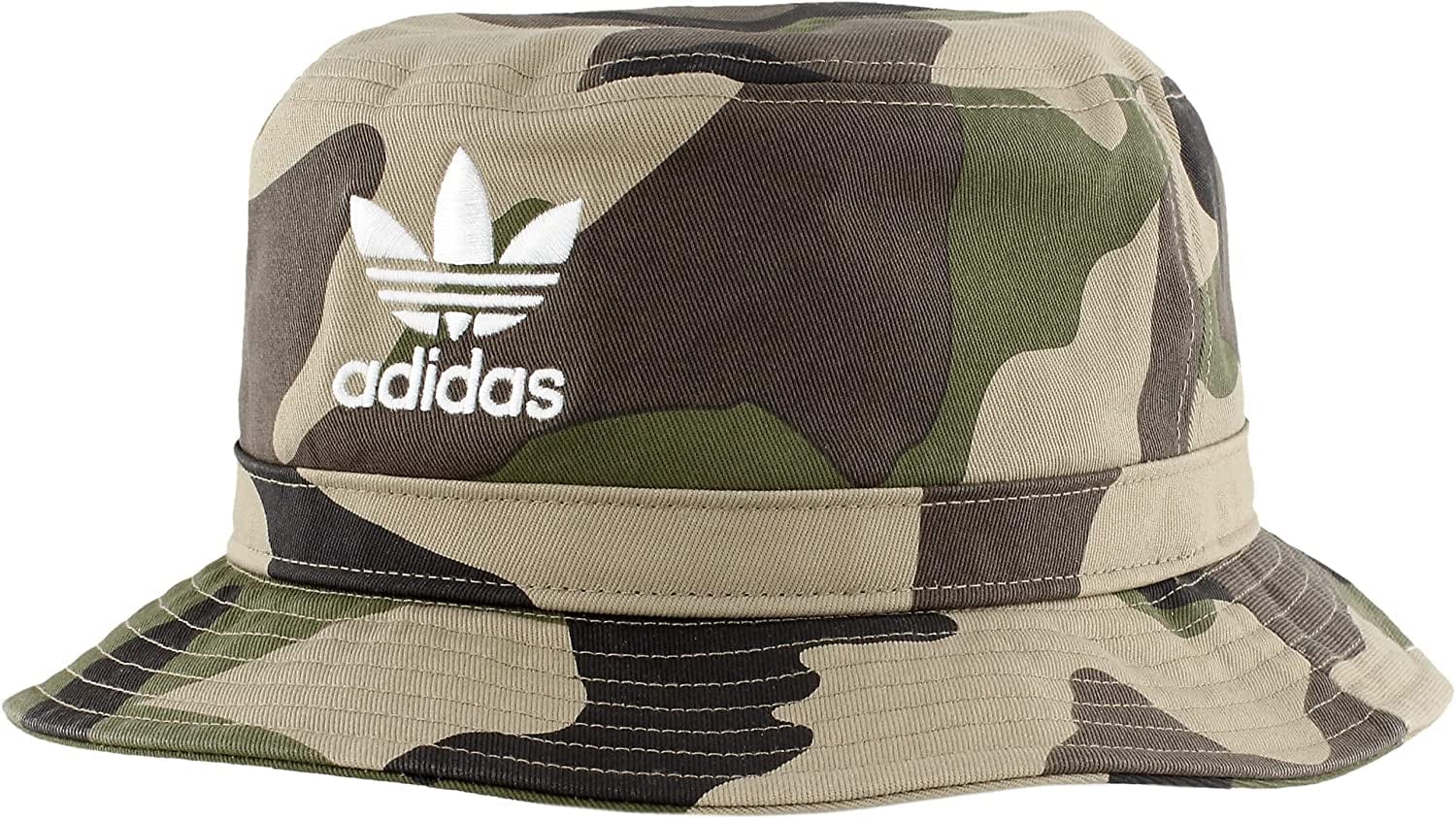 Adidas Originals Washed Bucket Hat, AOP Camo Olive Cargo/White, One Size Apparel & Accessories > Clothing Accessories > Hats adidas Originals   